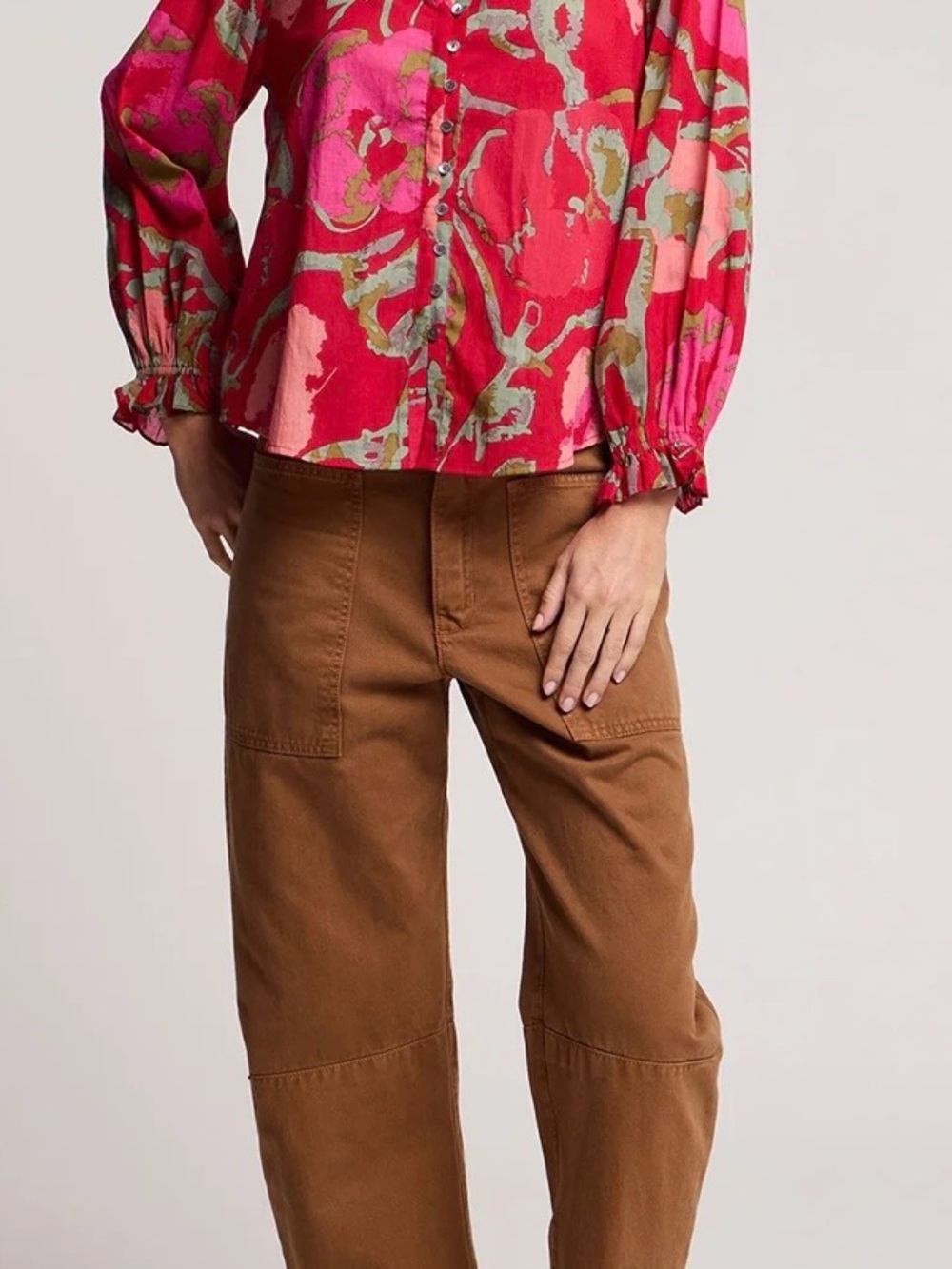 Velvet by Graham and Spencer Nutmeg High-Rise Utility Jeans